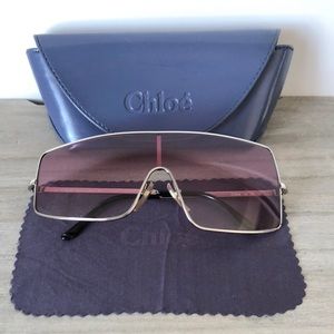 ✨RARE✨ CHLOE S/S 2001 Stella McCartney Asymmetrical Wire Frame Shield Sunglasses